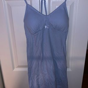 Light blue nightgown.